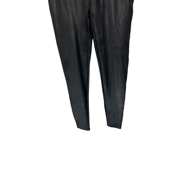 Spanx Plus Pull On Stretch Slimming Shaping Faux Leather Black Leggings Size 1X - Picture 4 of 12